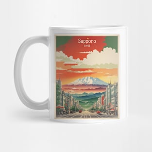 Sapporo Japan Vintage Poster Tourism Mug